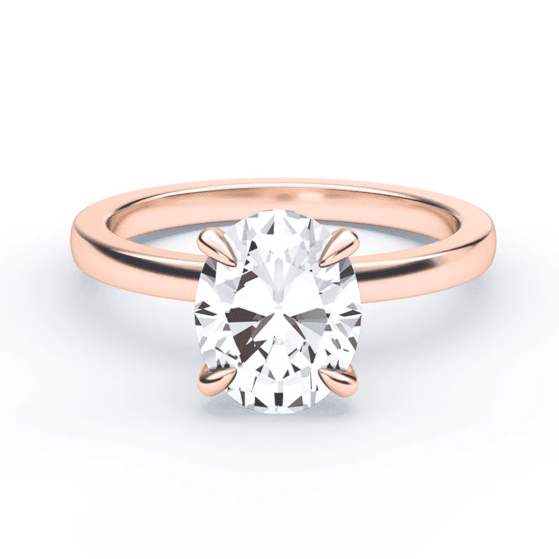 Oval Low Profile Hidden Halo Ring