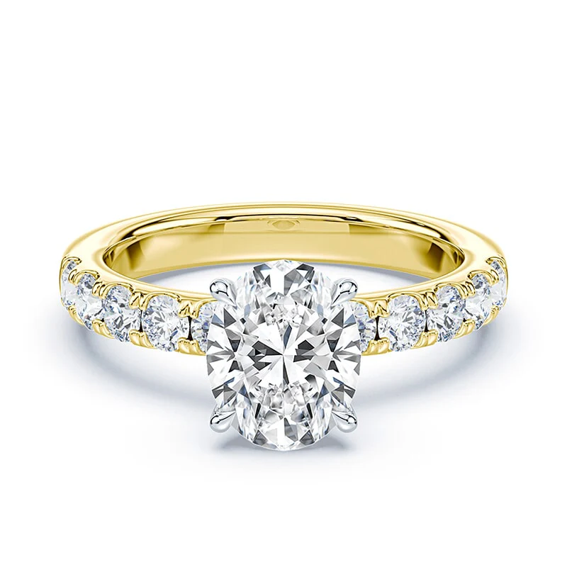 Oval Low Hidden Halo Wide Pave