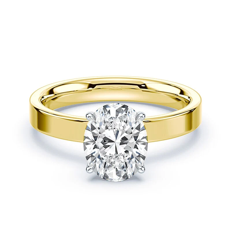 Oval Hidden Halo Wide Solitaire
