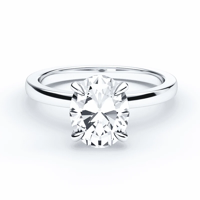 Oval Low Profile Hidden Halo Ring