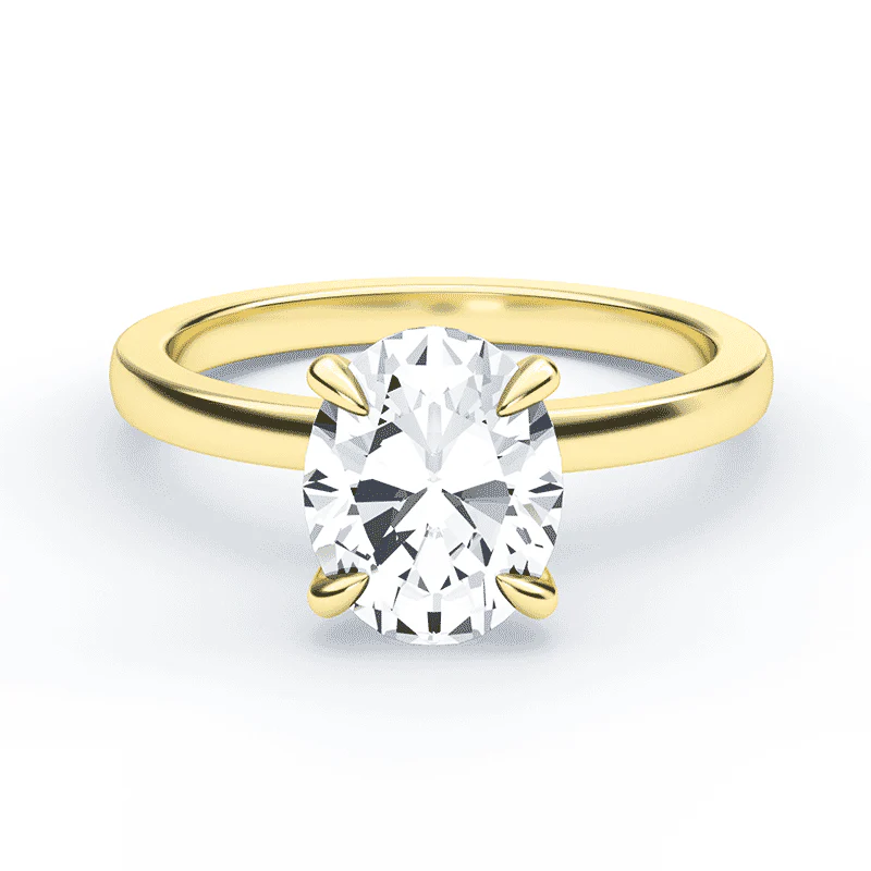 Oval Low Profile Hidden Halo Ring - Image 3