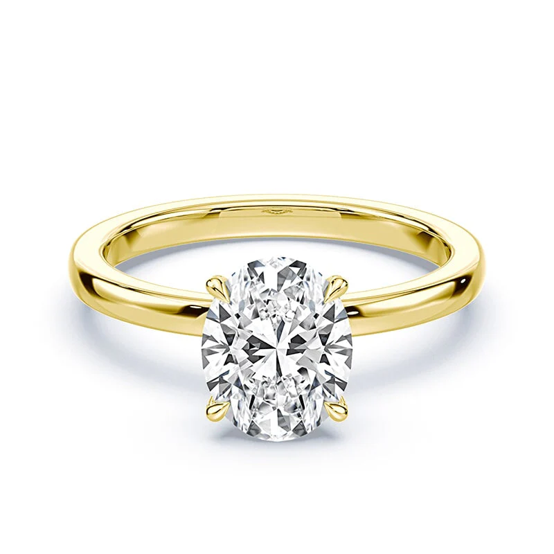Oval Low Profile Hidden Halo Ring - Image 4