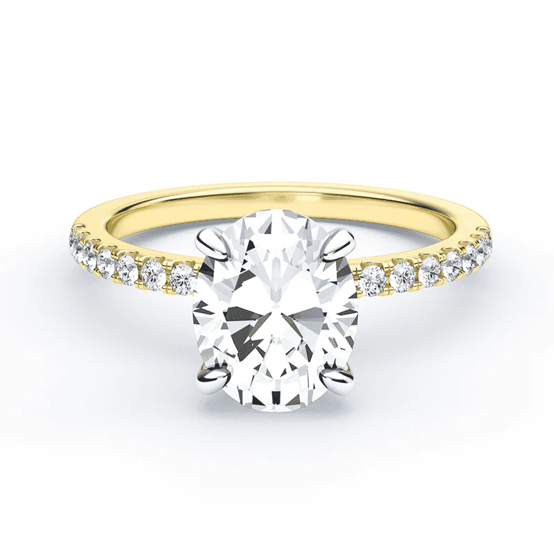 Oval Hidden Halo Pave Ring - Image 3