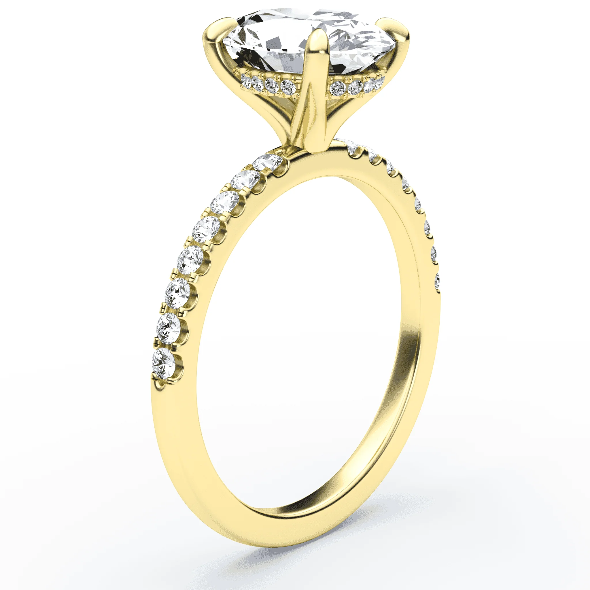 Oval Hidden Halo Pave Ring - Image 2
