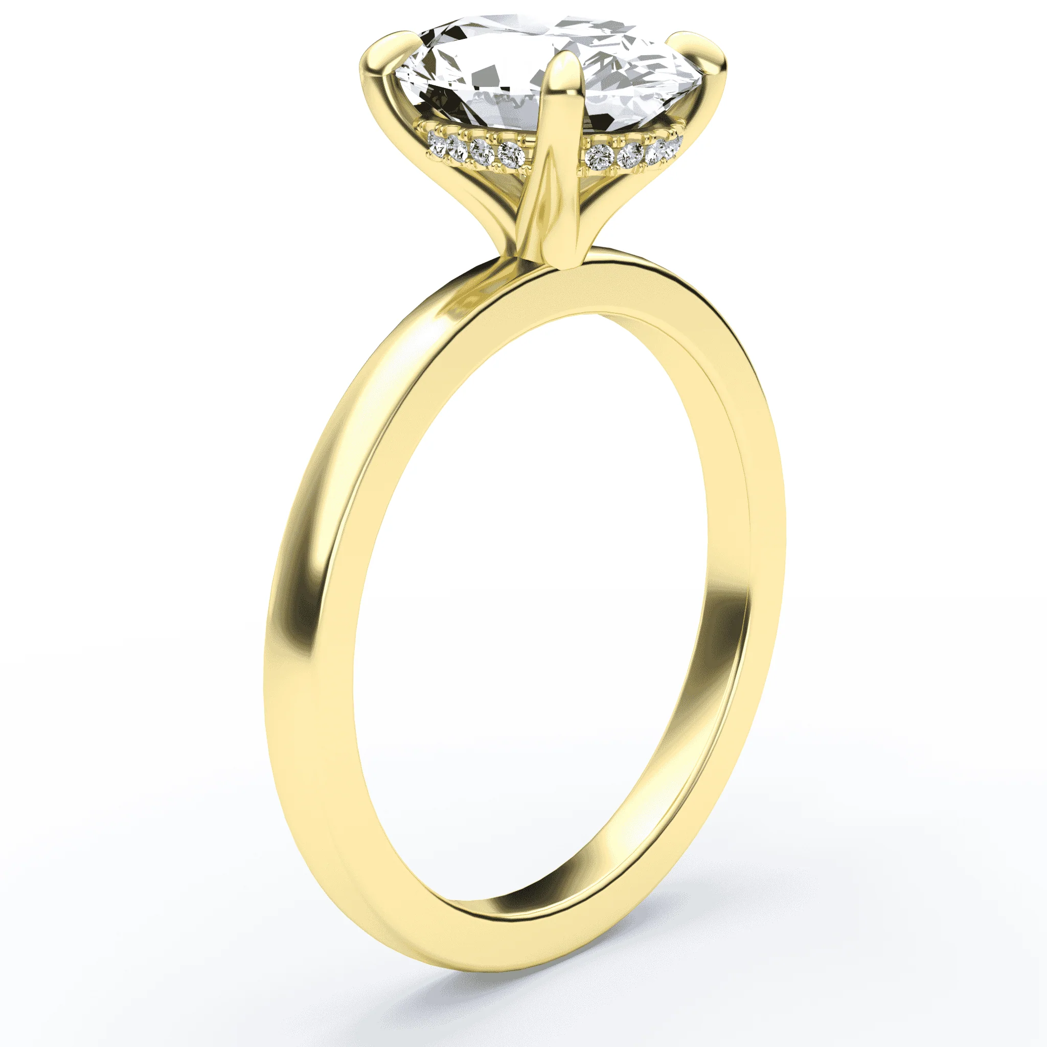 Oval Hidden Halo Engagement Ring - Image 2
