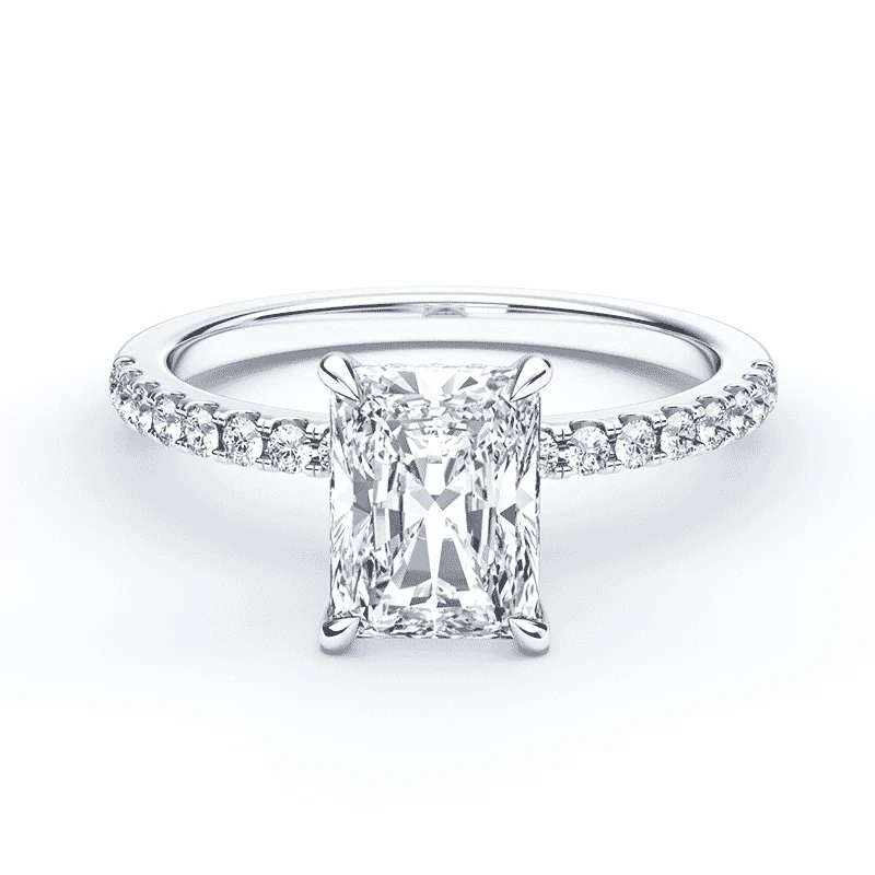 Radiant Hidden Halo Pave Ring
