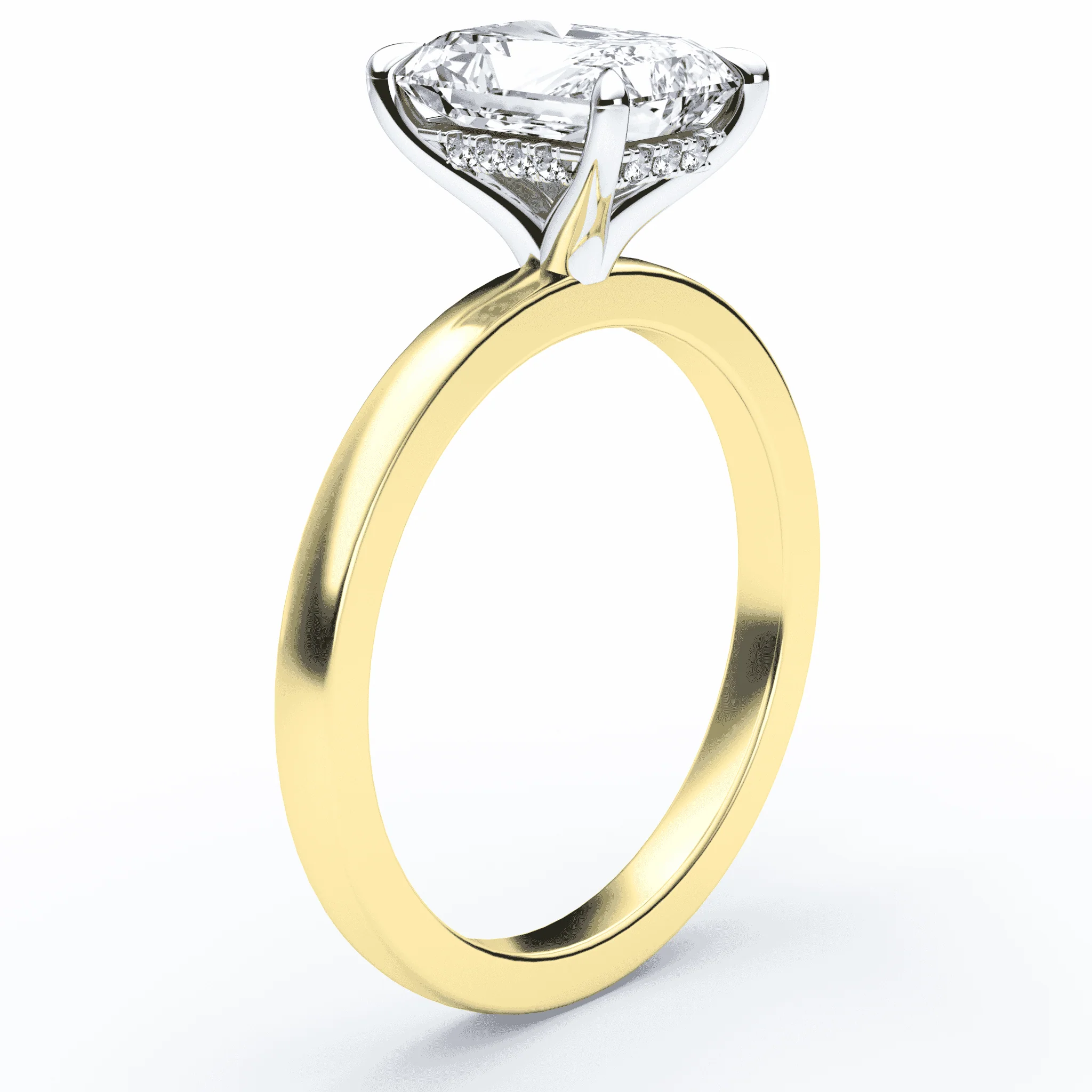 Radiant Cut Hidden Halo Ring - Image 2