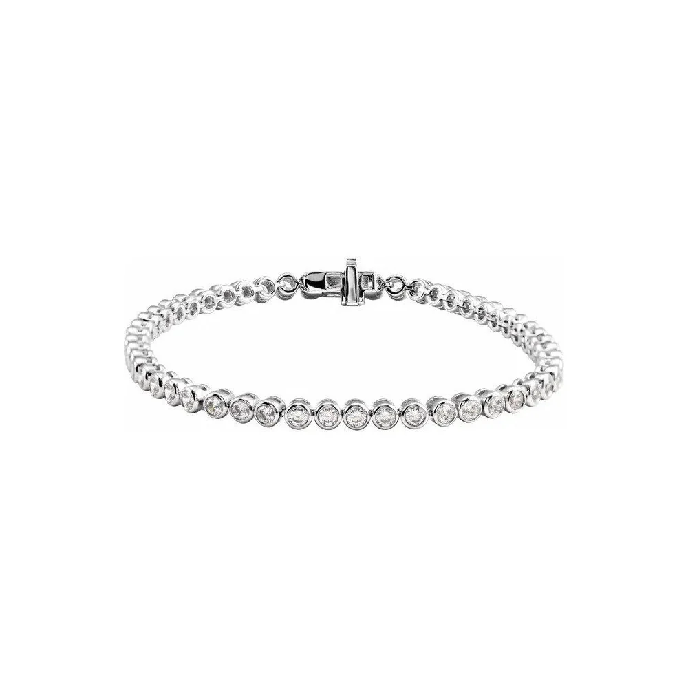 Lab Diamond Bezel Tennis Bracelet 3.50ctw - Image 10