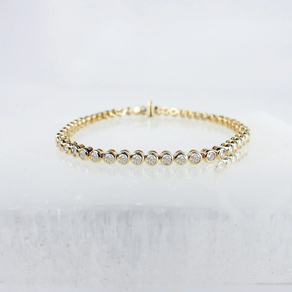 Lab Diamond Bezel Tennis Bracelet 3.50ctw - Image 3
