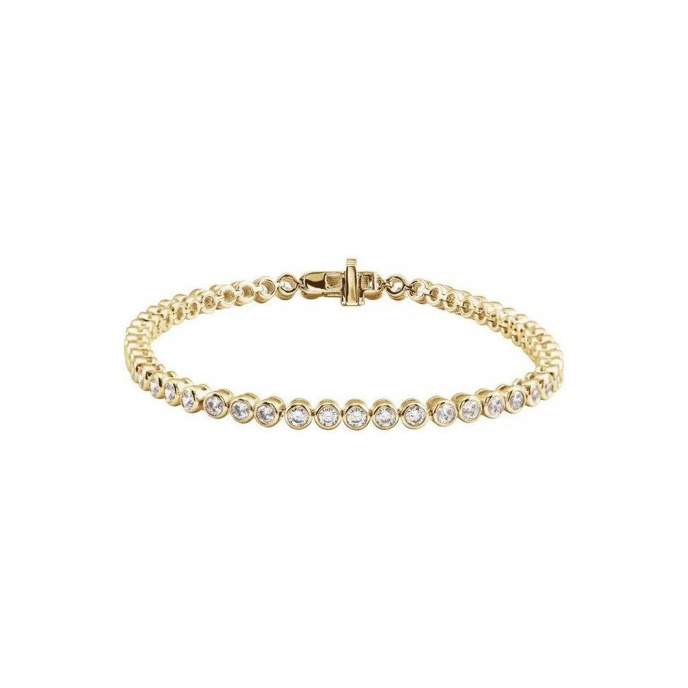 Lab Diamond Bezel Tennis Bracelet 3.50ctw - Image 8