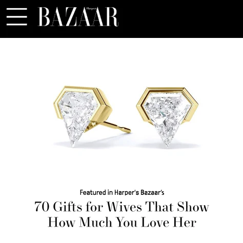 Geometric Shield Lab Diamond Studs - Image 3