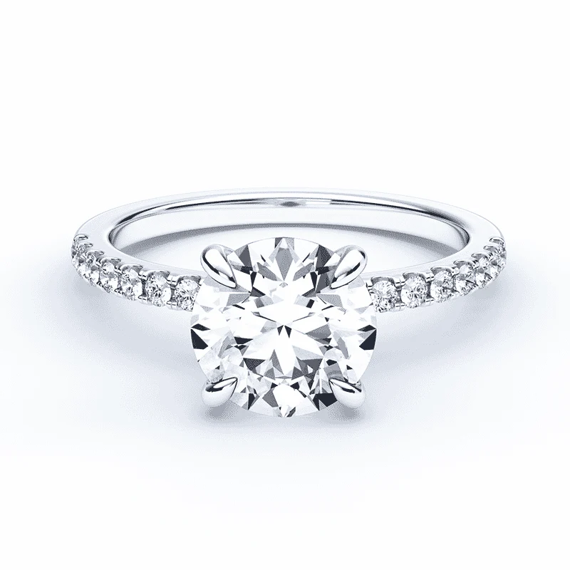 Low Profile Hidden Halo Pave Ring