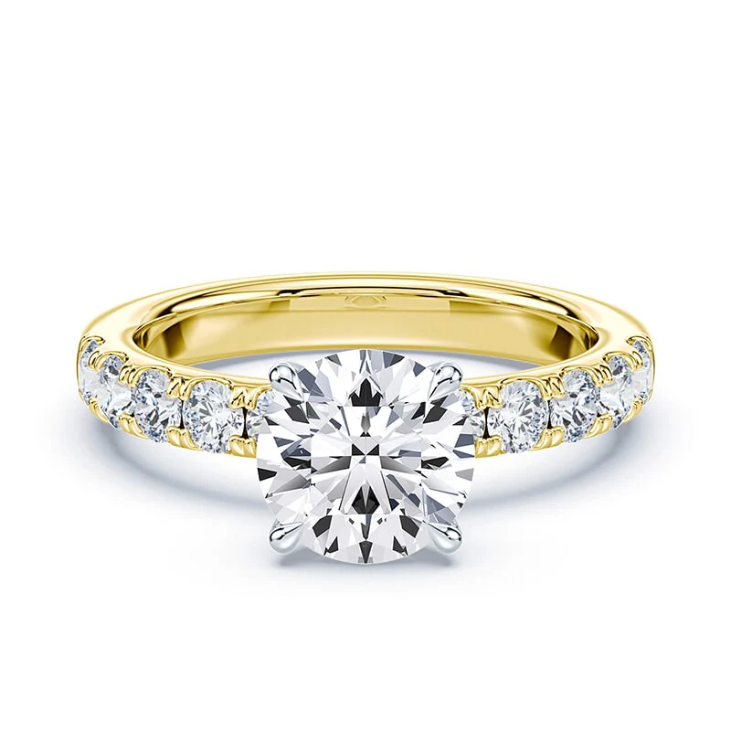Low Profile Hidden Halo Wide Pave Ring