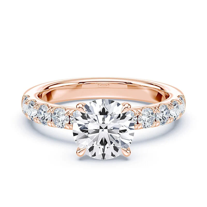 Low Profile Hidden Halo Wide Pave Ring