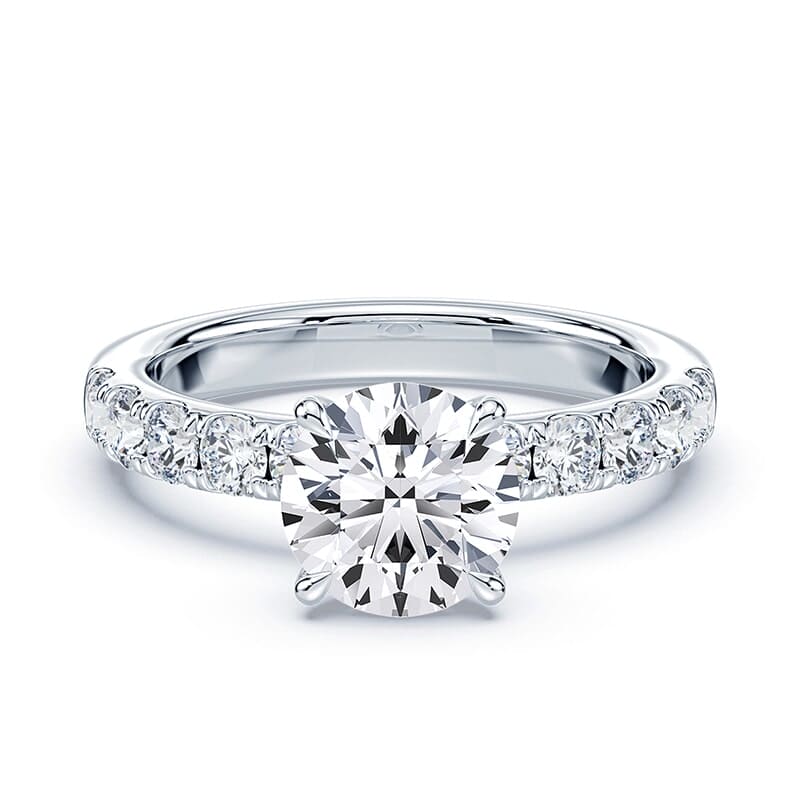 Low Profile Hidden Halo Wide Pave Ring