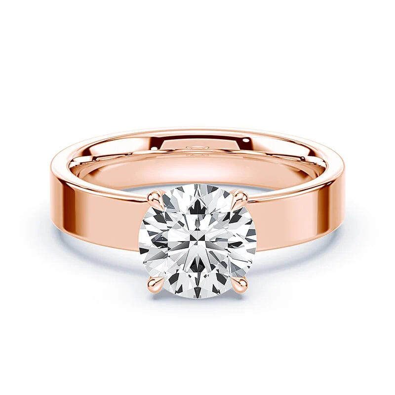 Low Profile Wide Engagement Ring