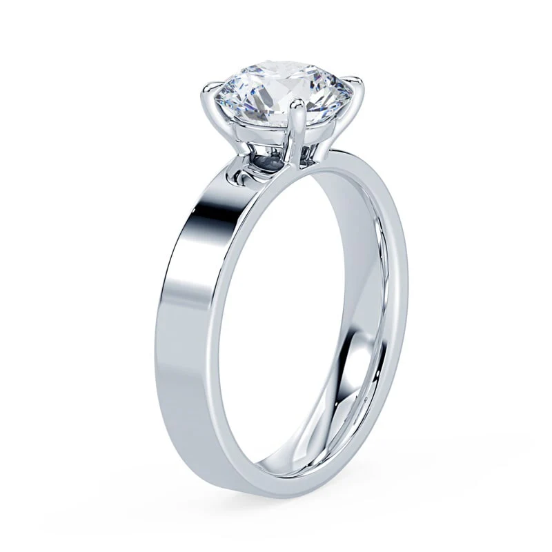 Low Profile Wide Engagement Ring - Image 2