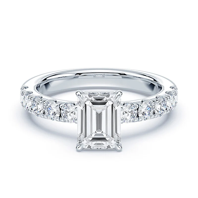 Emerald Low Profile Wide Pave Ring
