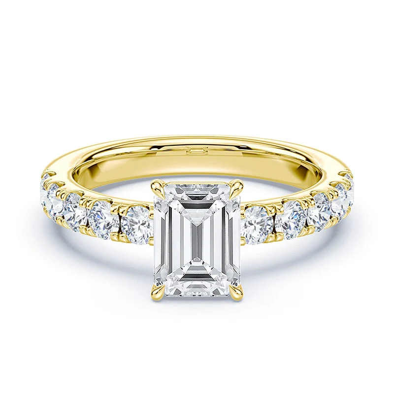 Emerald Low Profile Wide Pave Ring