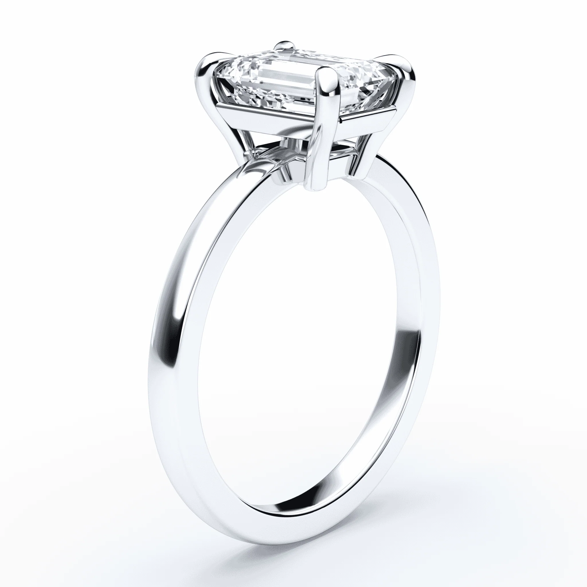 Emerald Cut Low Profile Solitaire - Image 2