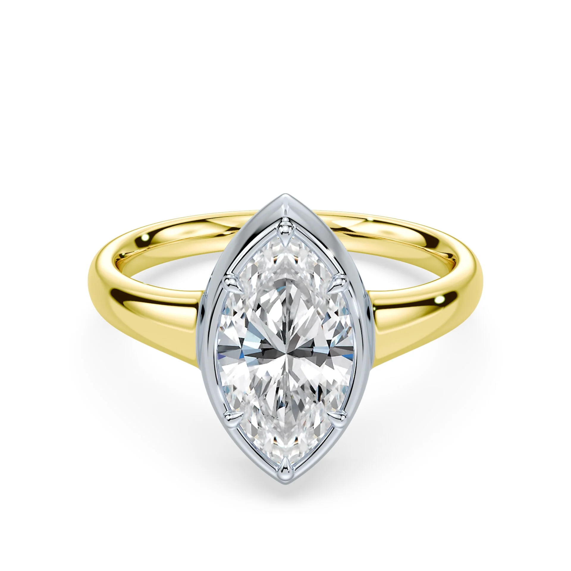 Marquise Cut Button Back Ring