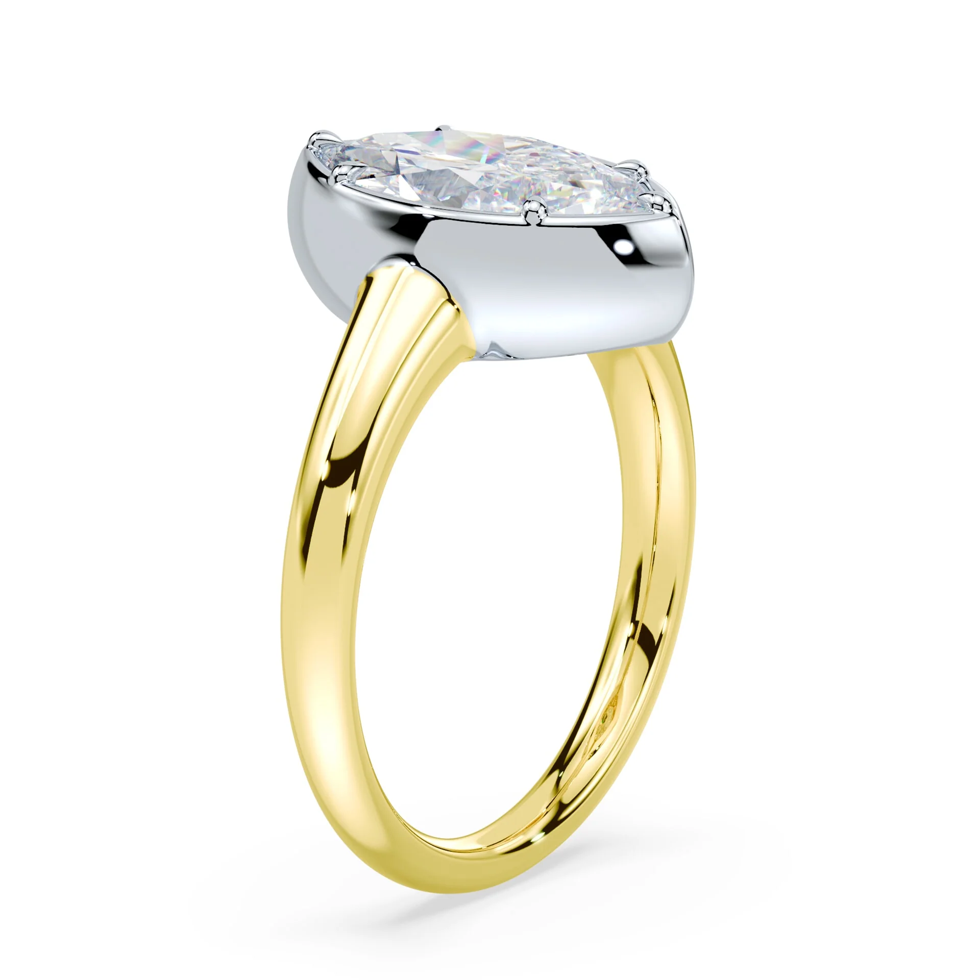 Marquise Cut Button Back Ring - Image 2