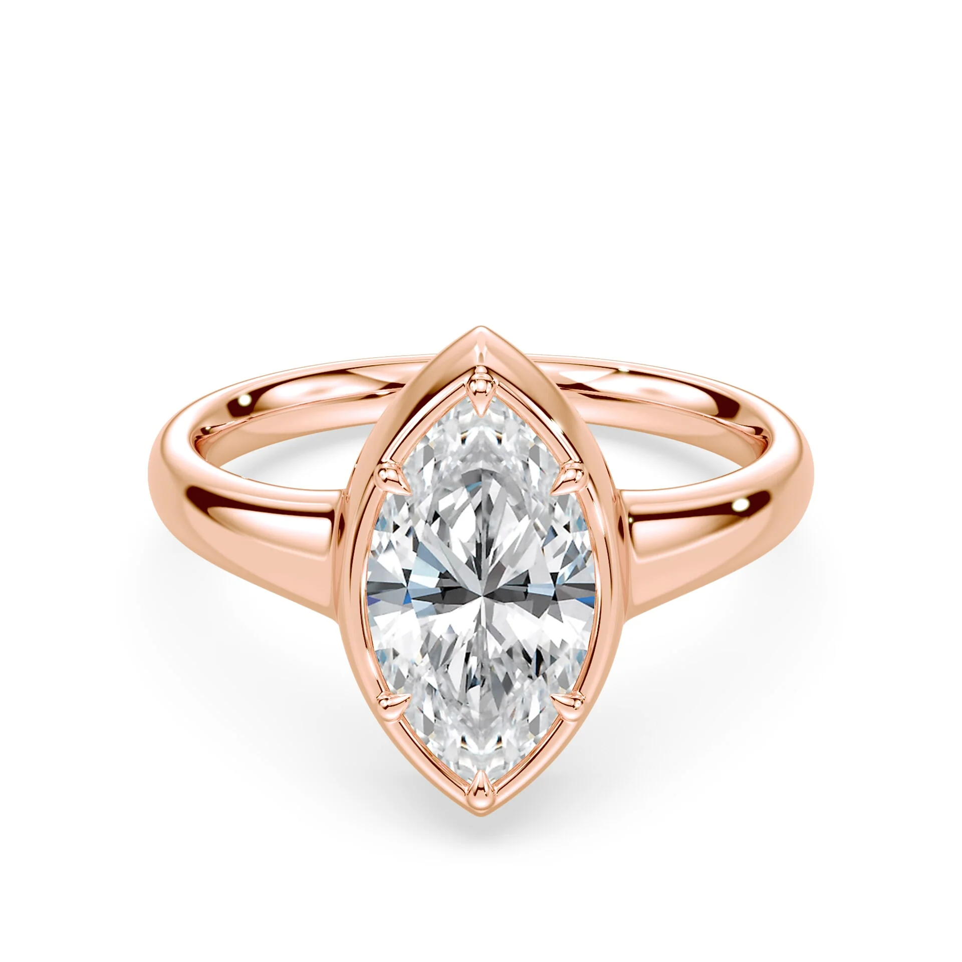 Marquise Cut Button Back Ring