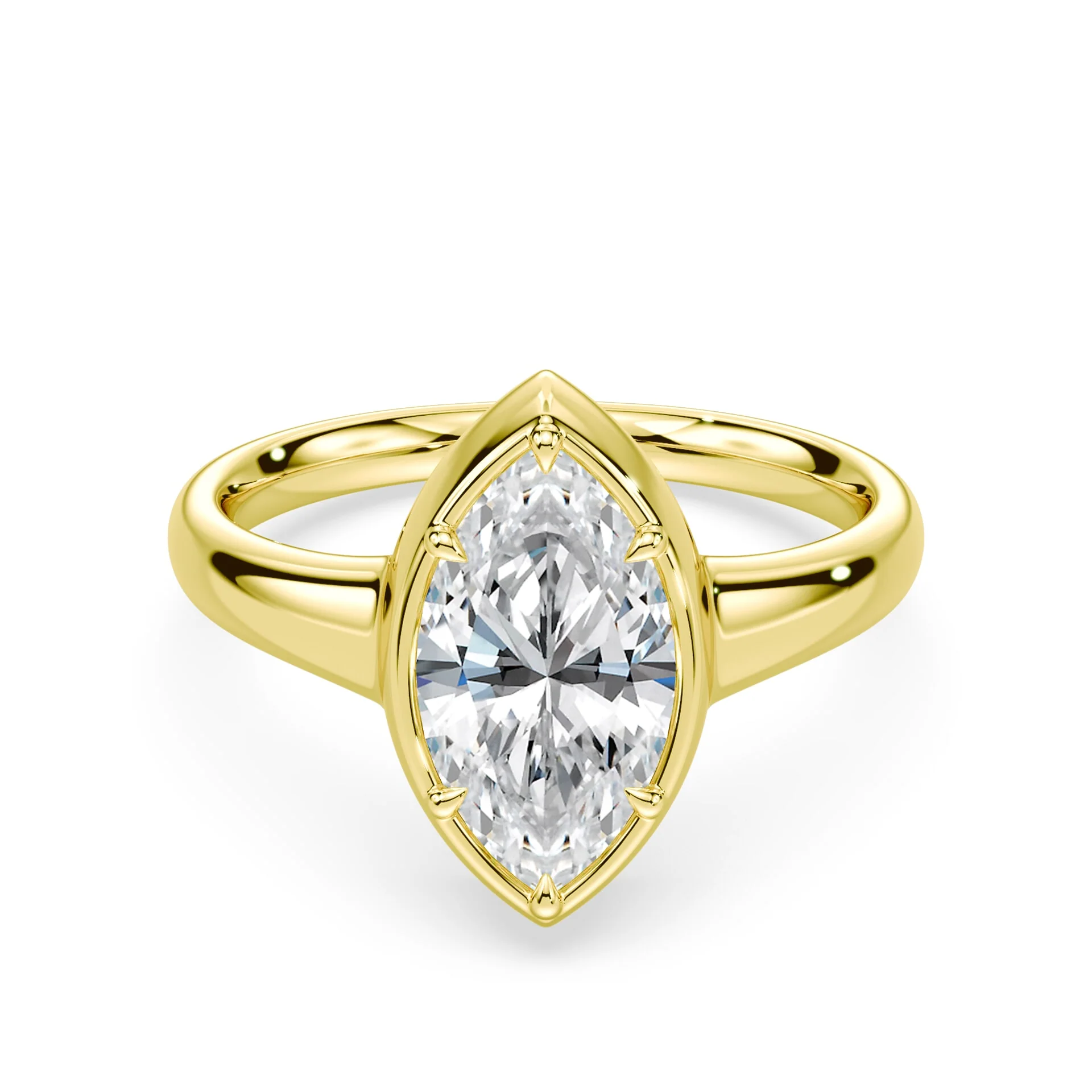 Marquise Cut Button Back Ring