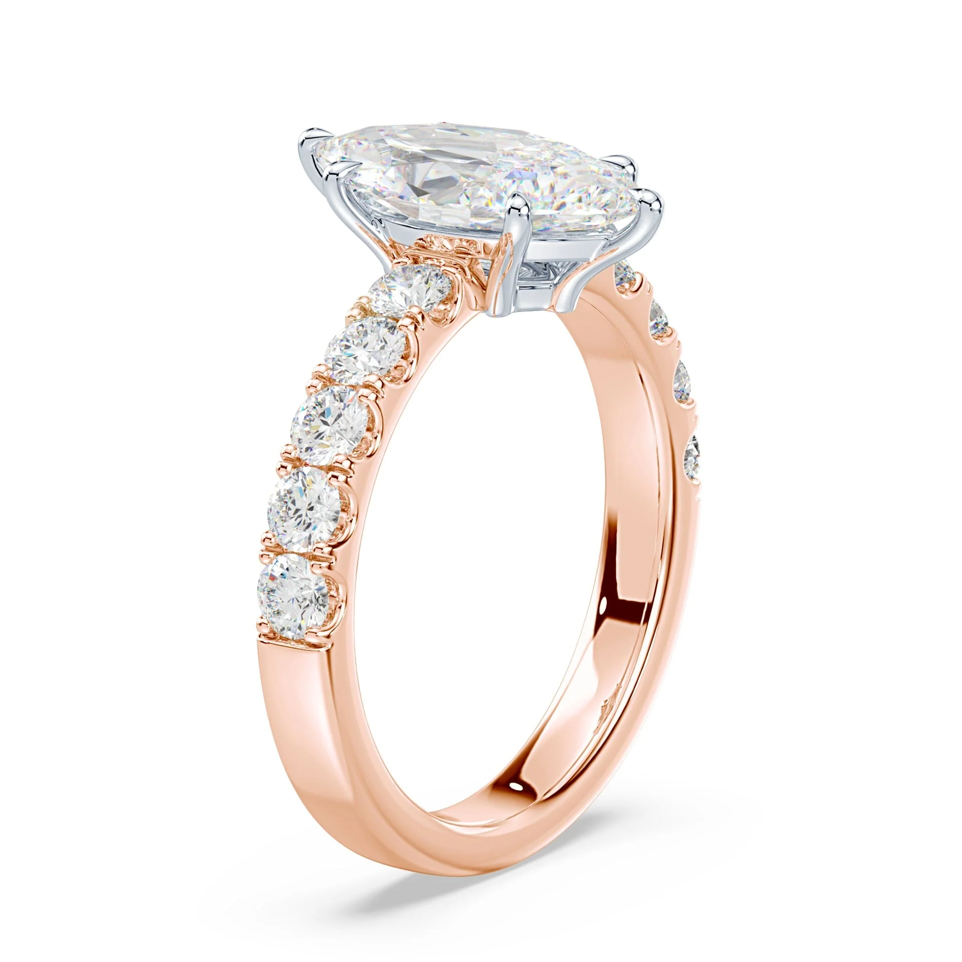 Marquise Low Profile Wide Pave Ring