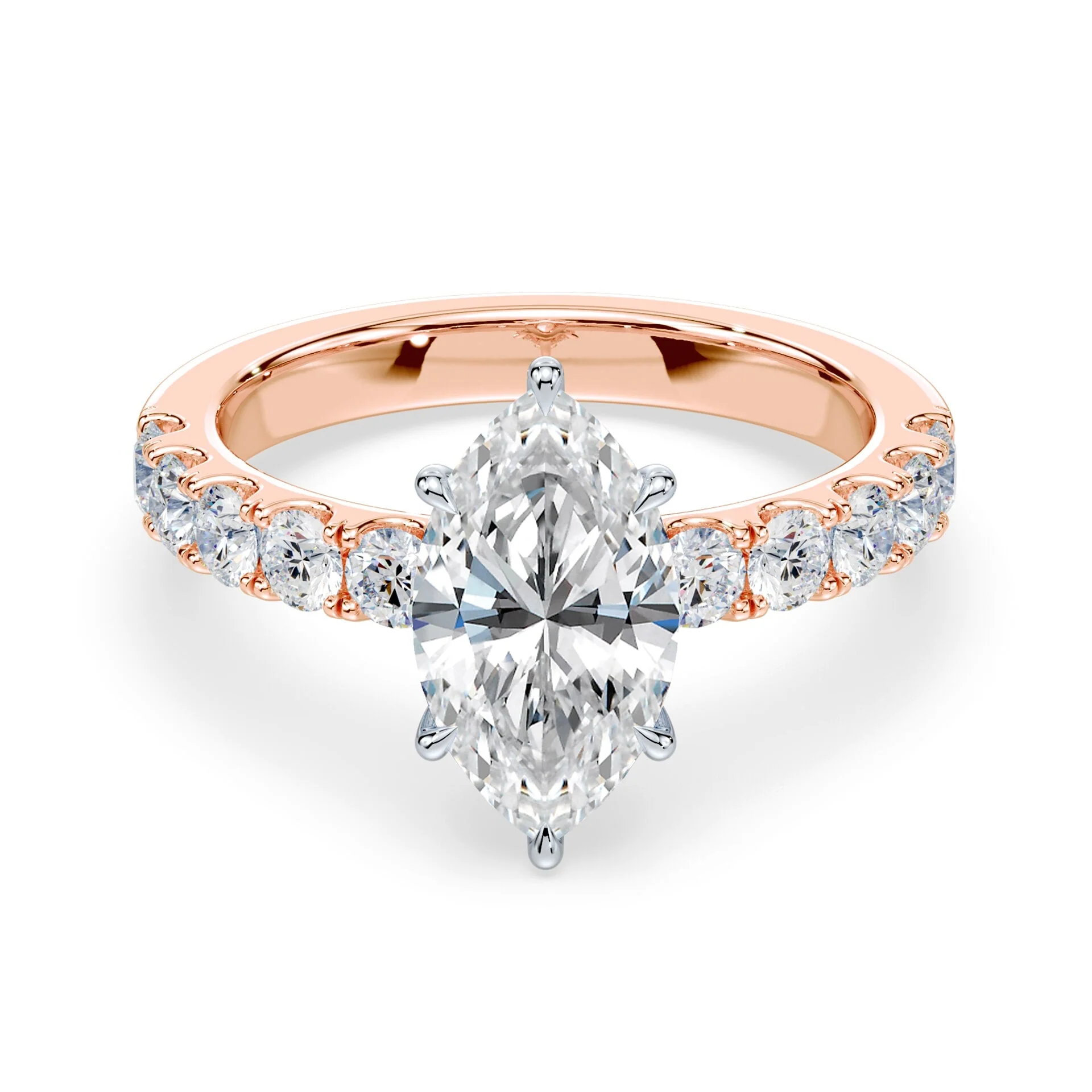 Marquise Low Hidden Halo Wide Pave