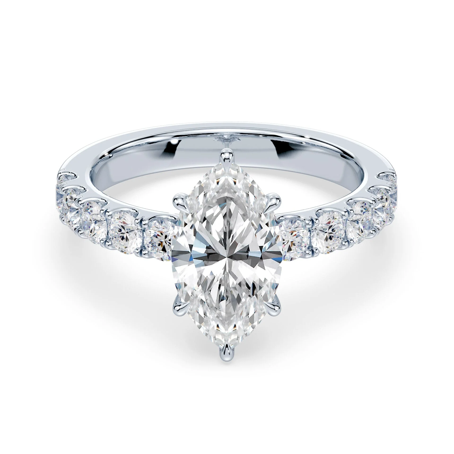 Marquise Low Hidden Halo Wide Pave