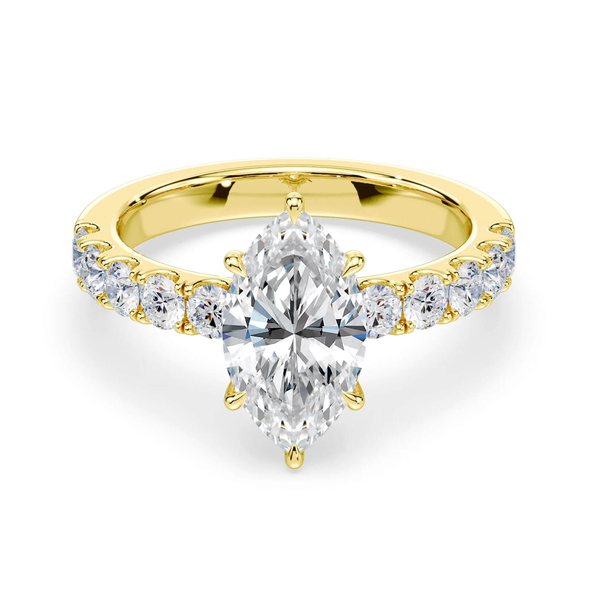 Marquise Low Hidden Halo Wide Pave