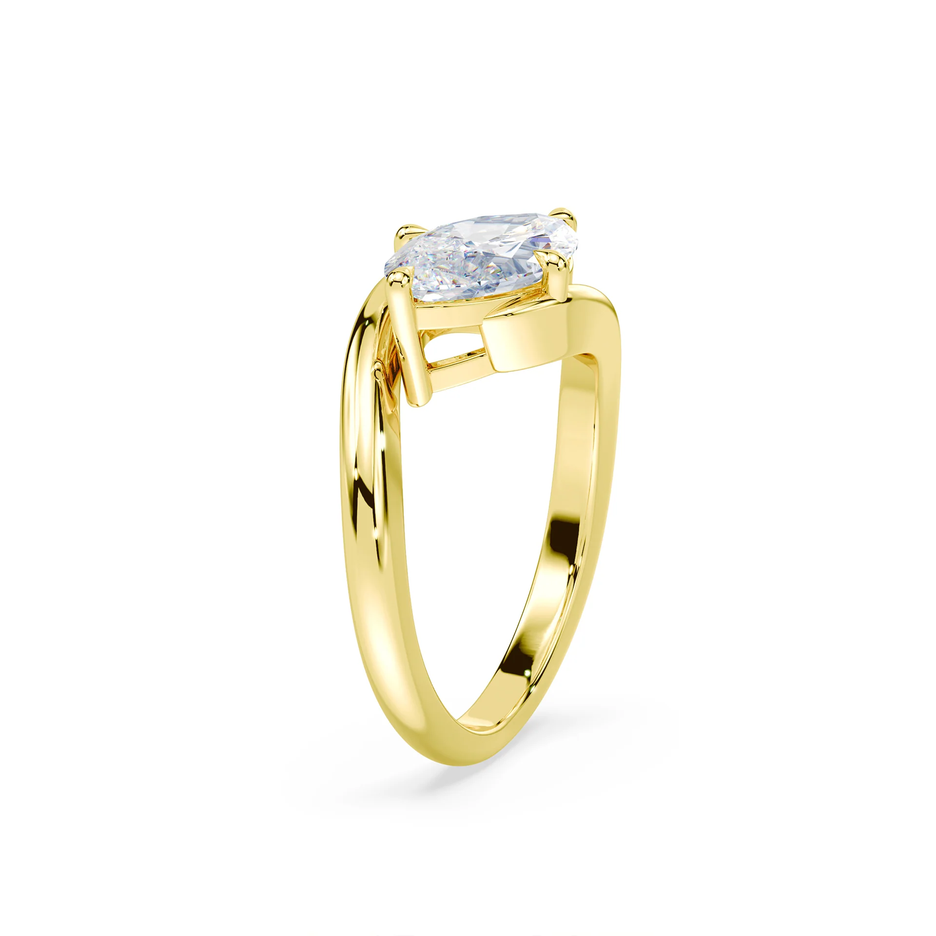Marquise Cut 1.14ct Wave Bypass Ring - Image 3