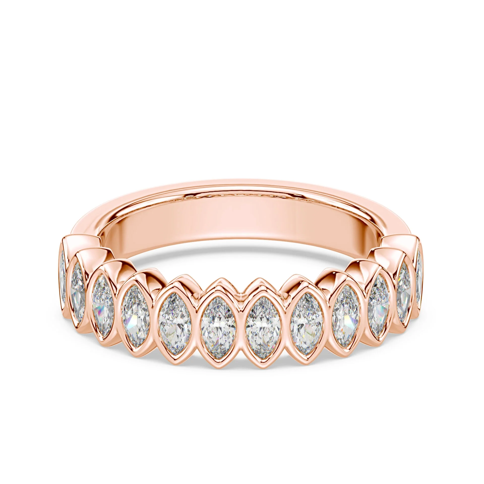 Marquise Lab Diamond Bezel Band