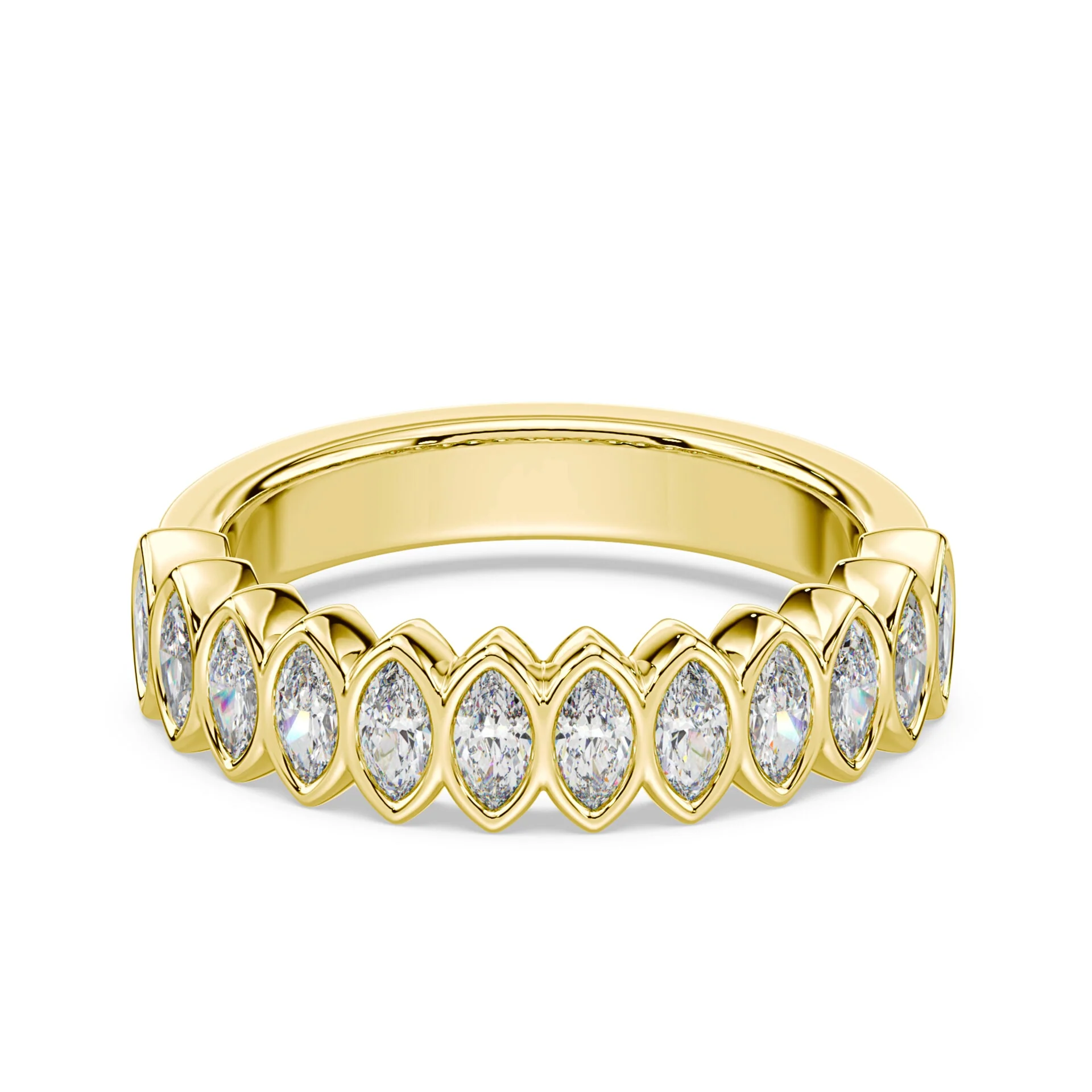 Marquise Lab Diamond Bezel Band