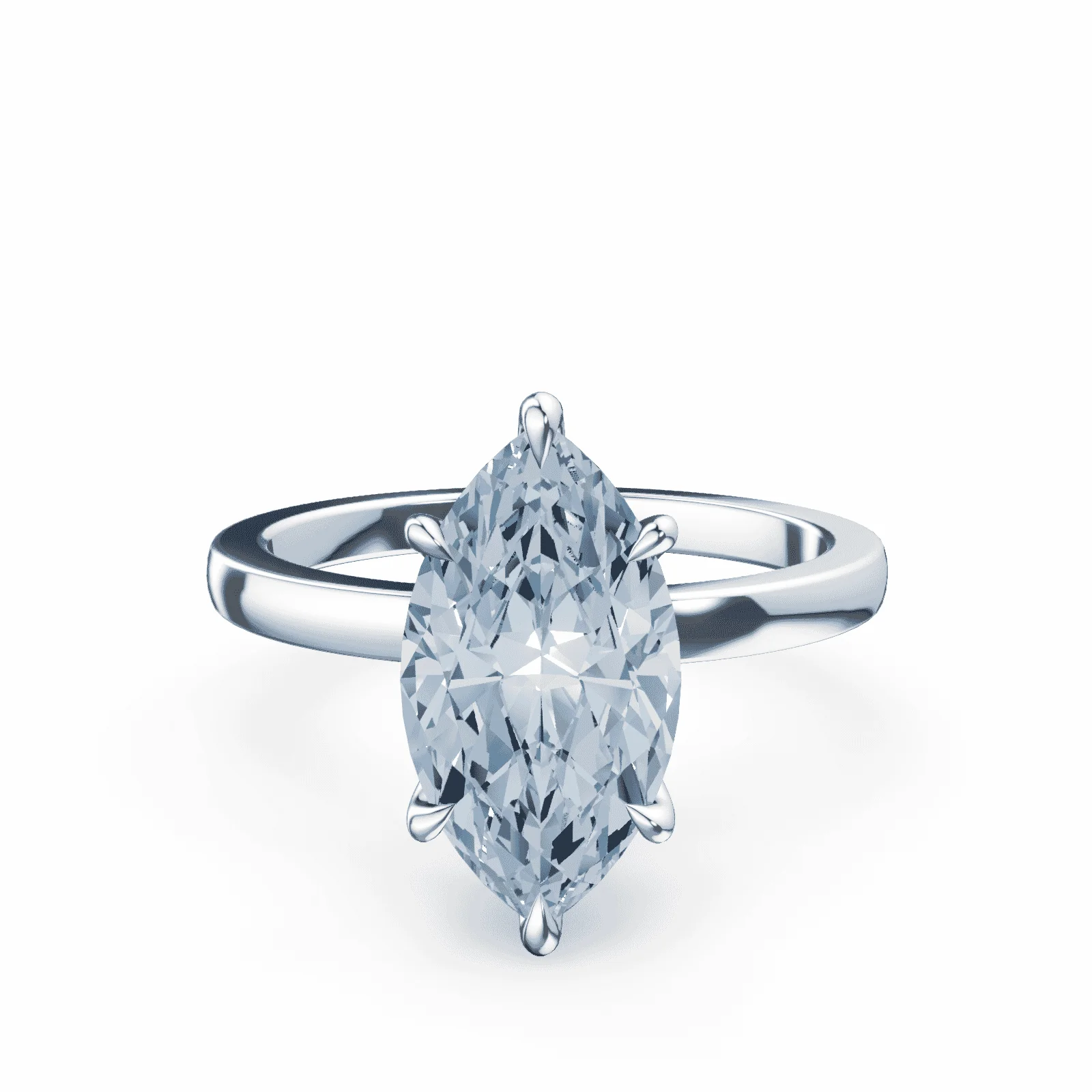 Marquise Cut Blue Diamond Ring
