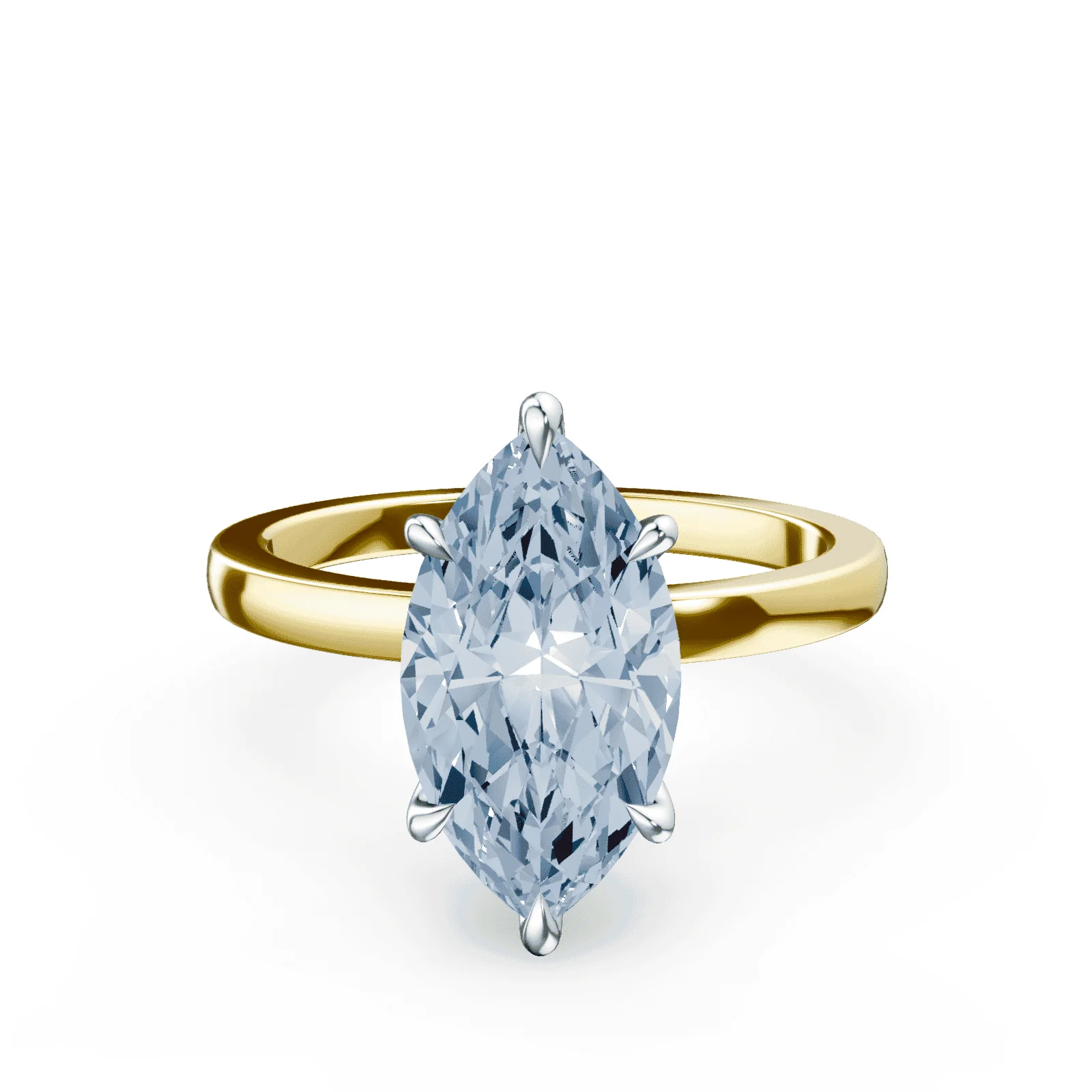Marquise Cut Blue Diamond Ring