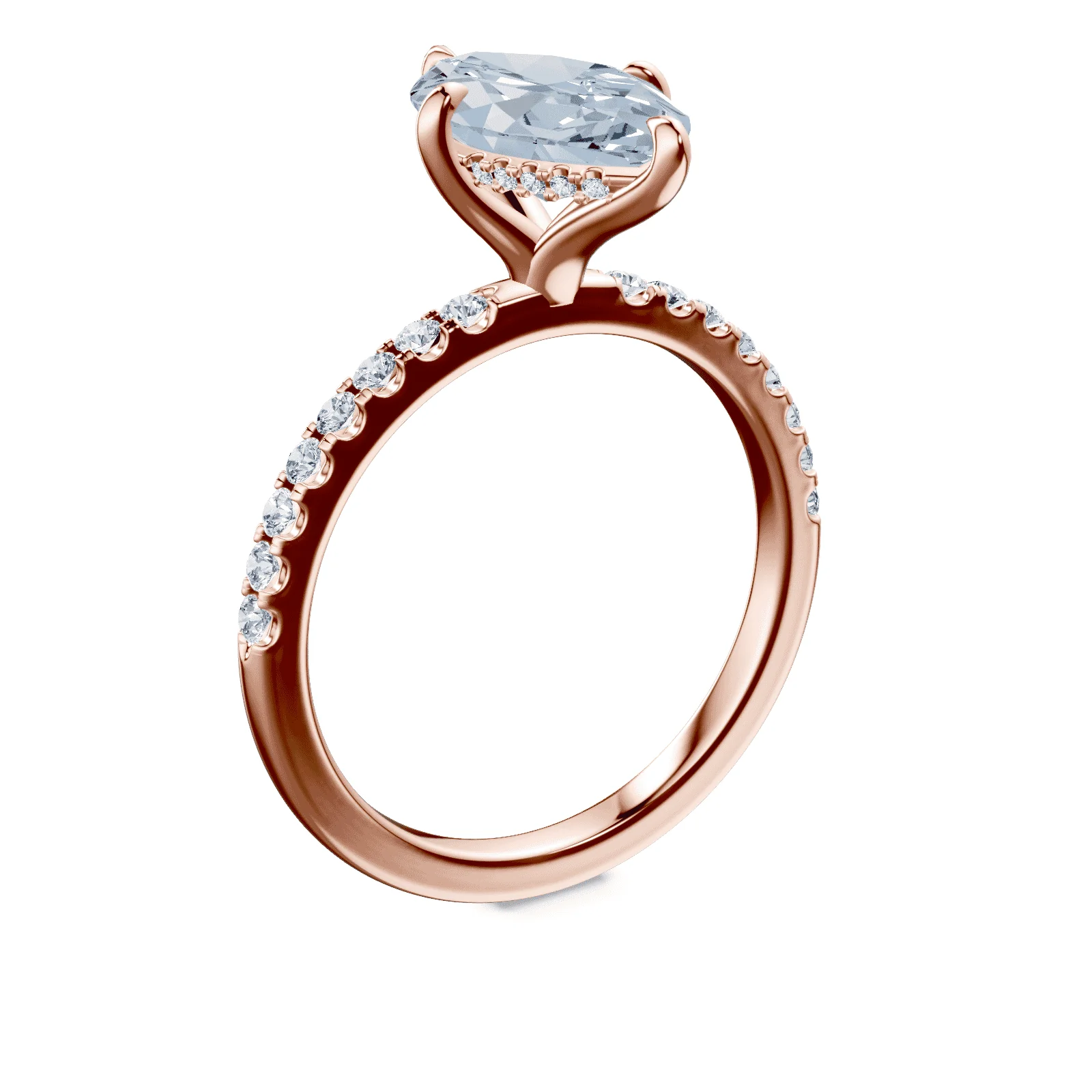 Marquise Cut Blue Diamond Pave Ring - Image 2