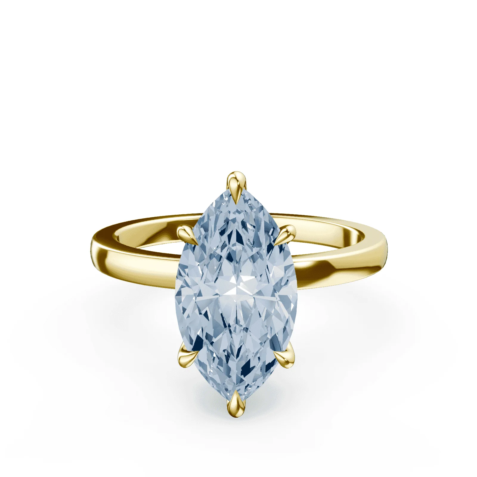 Marquise Cut Blue Diamond Ring
