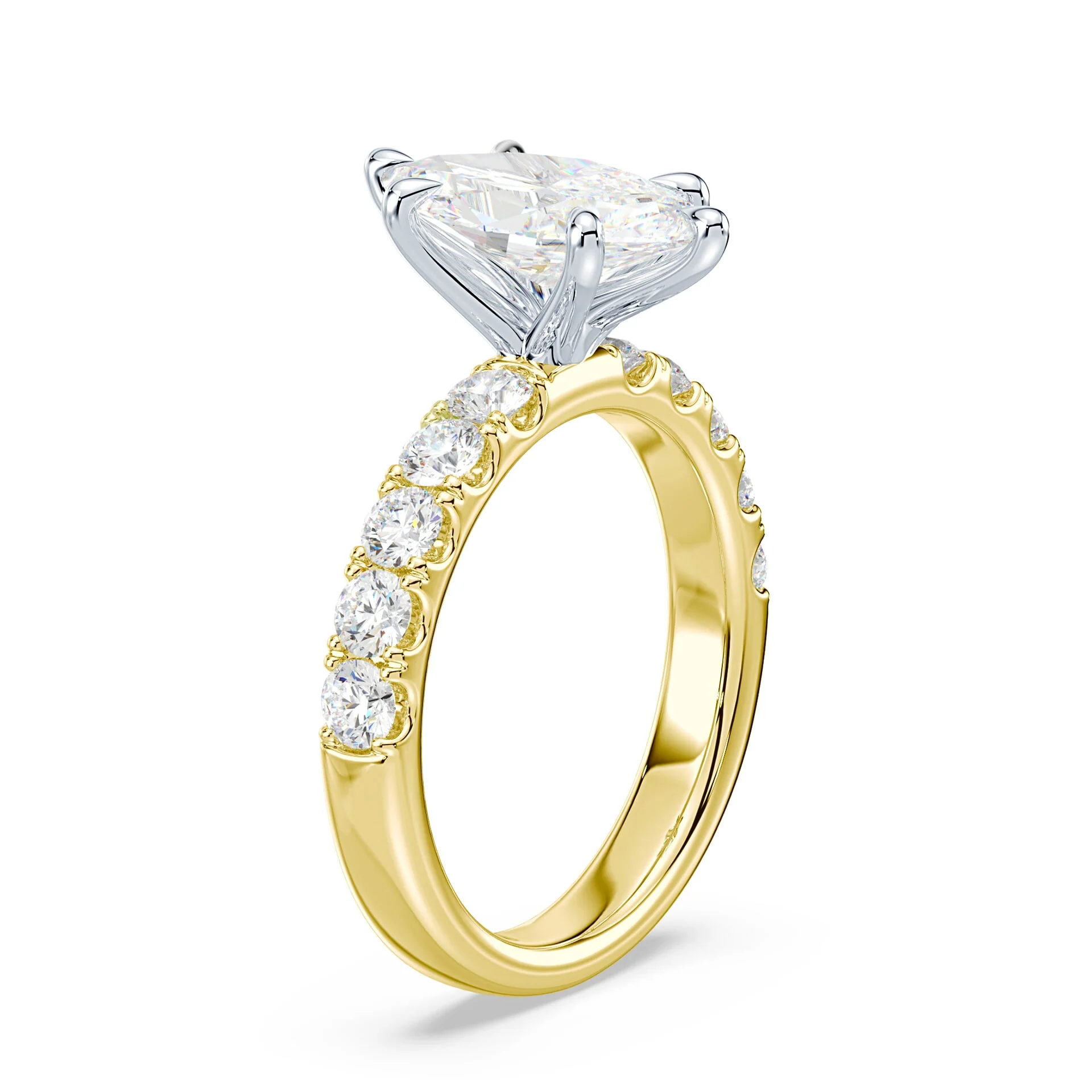 Marquise Cut Wide Pave Ring - Image 2