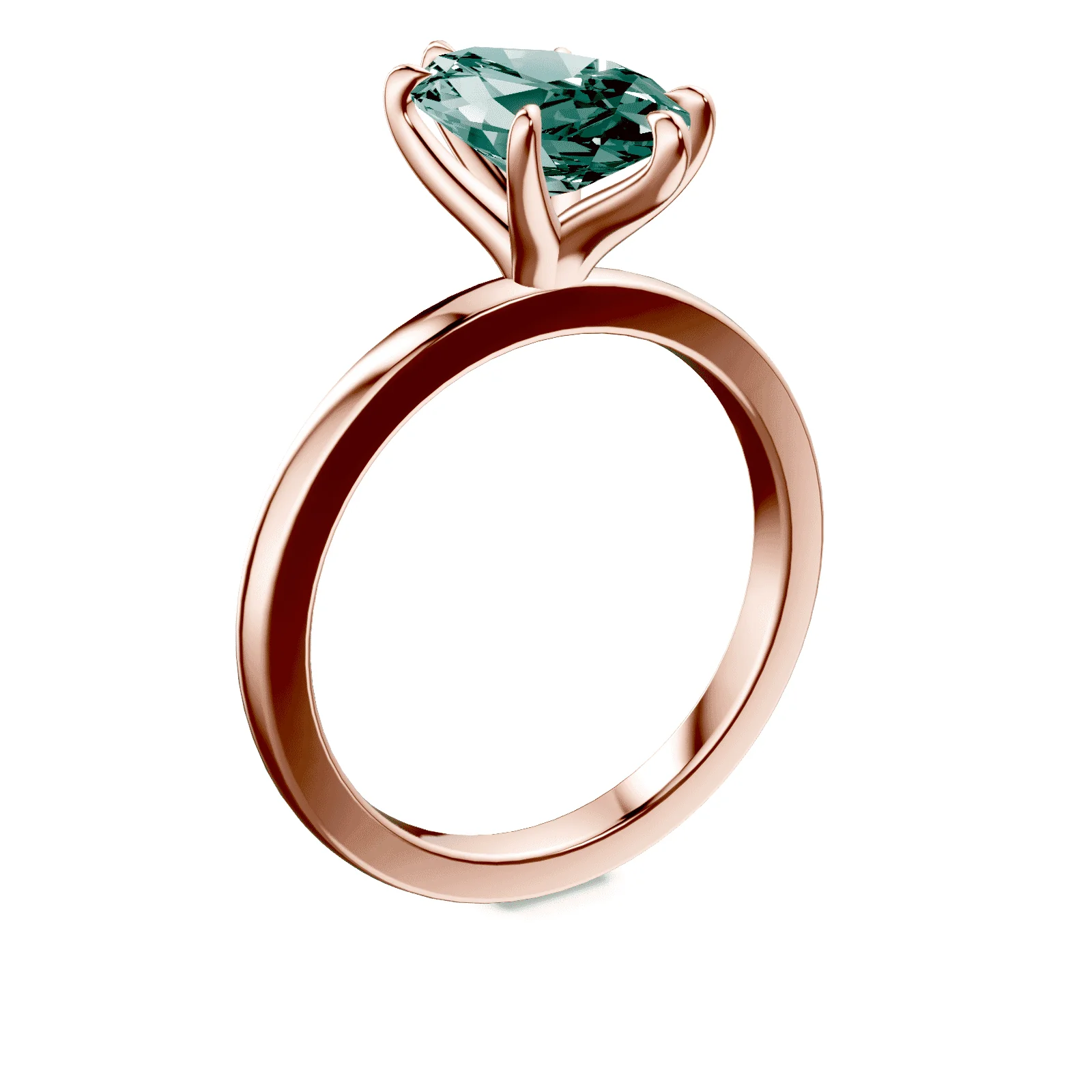 Marquise Cut Green Diamond Ring - Image 2