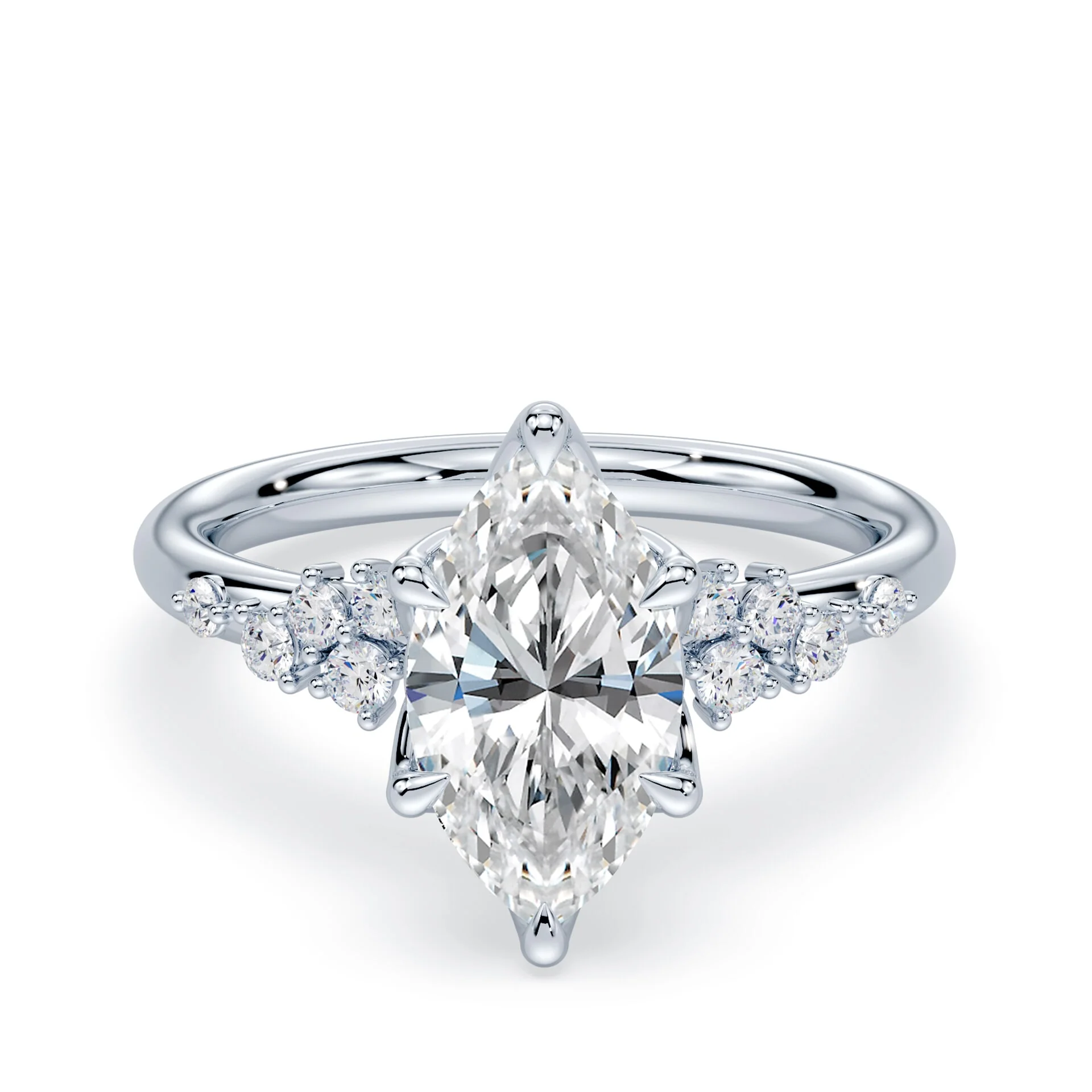 Marquise Cut Petals Cluster Ring