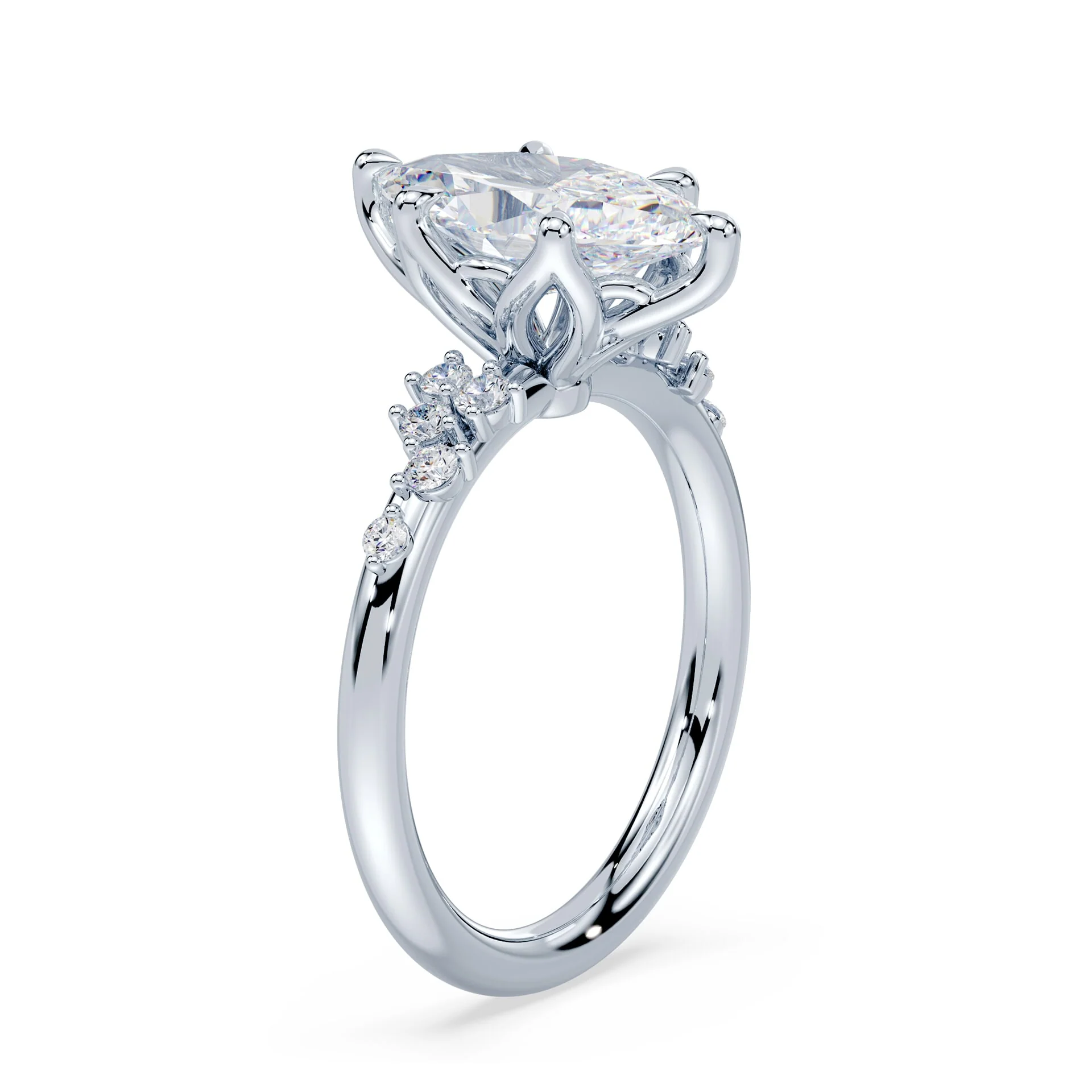 Marquise Cut Petals Cluster Ring - Image 2