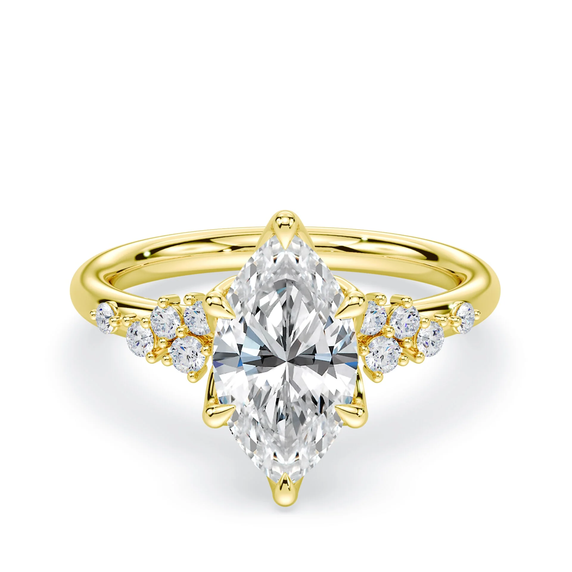 Marquise Cut Petals Cluster Ring