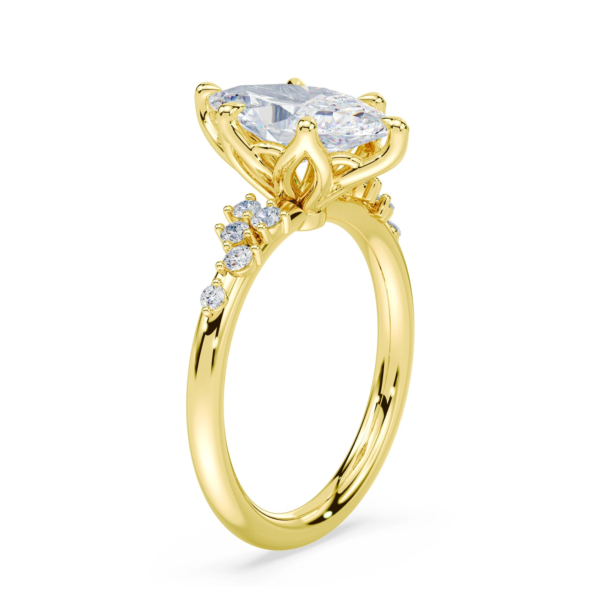 Marquise Cut Petals Cluster Ring - Image 2