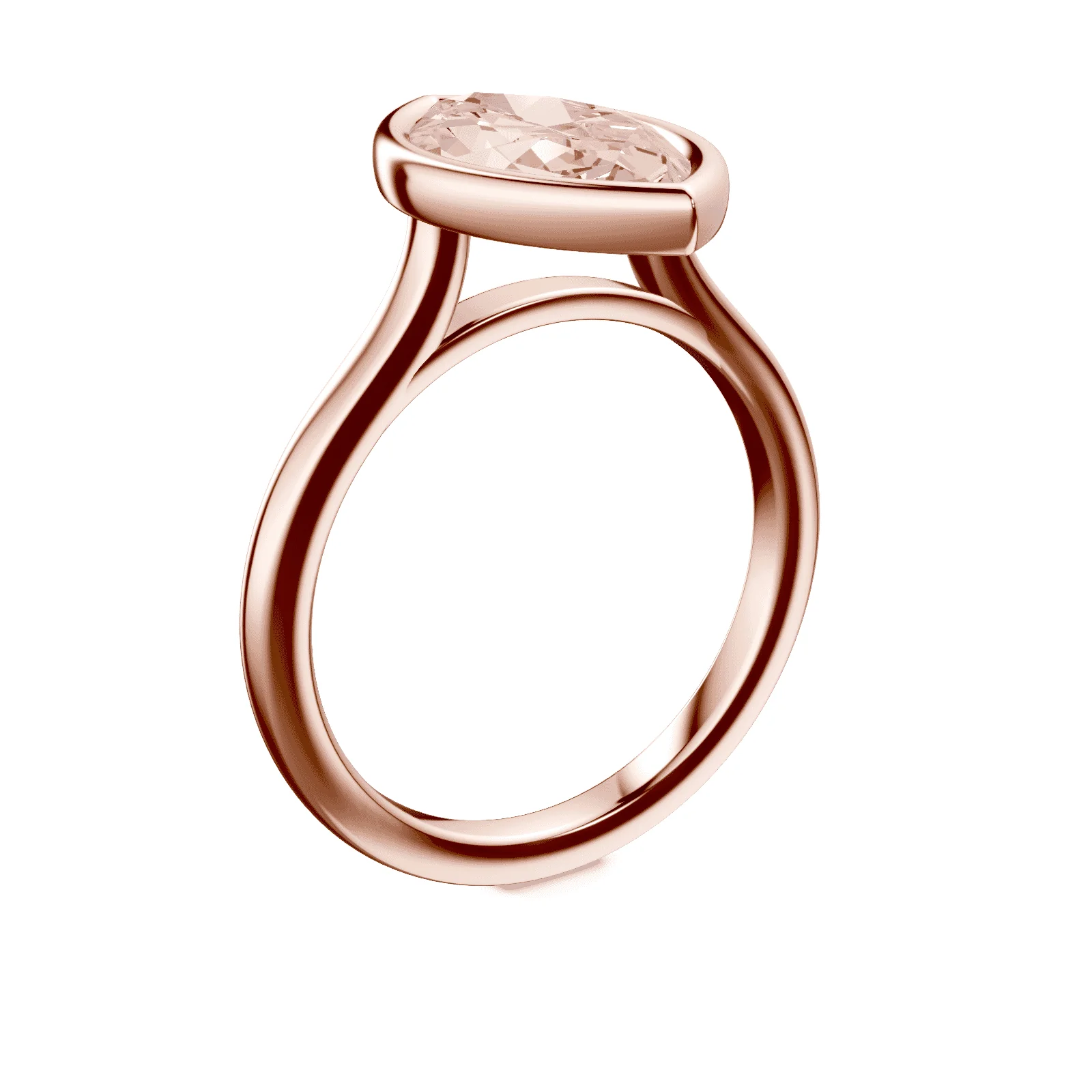 Marquise Cut Cathedral Bezel Pink Diamond Ring - Image 2