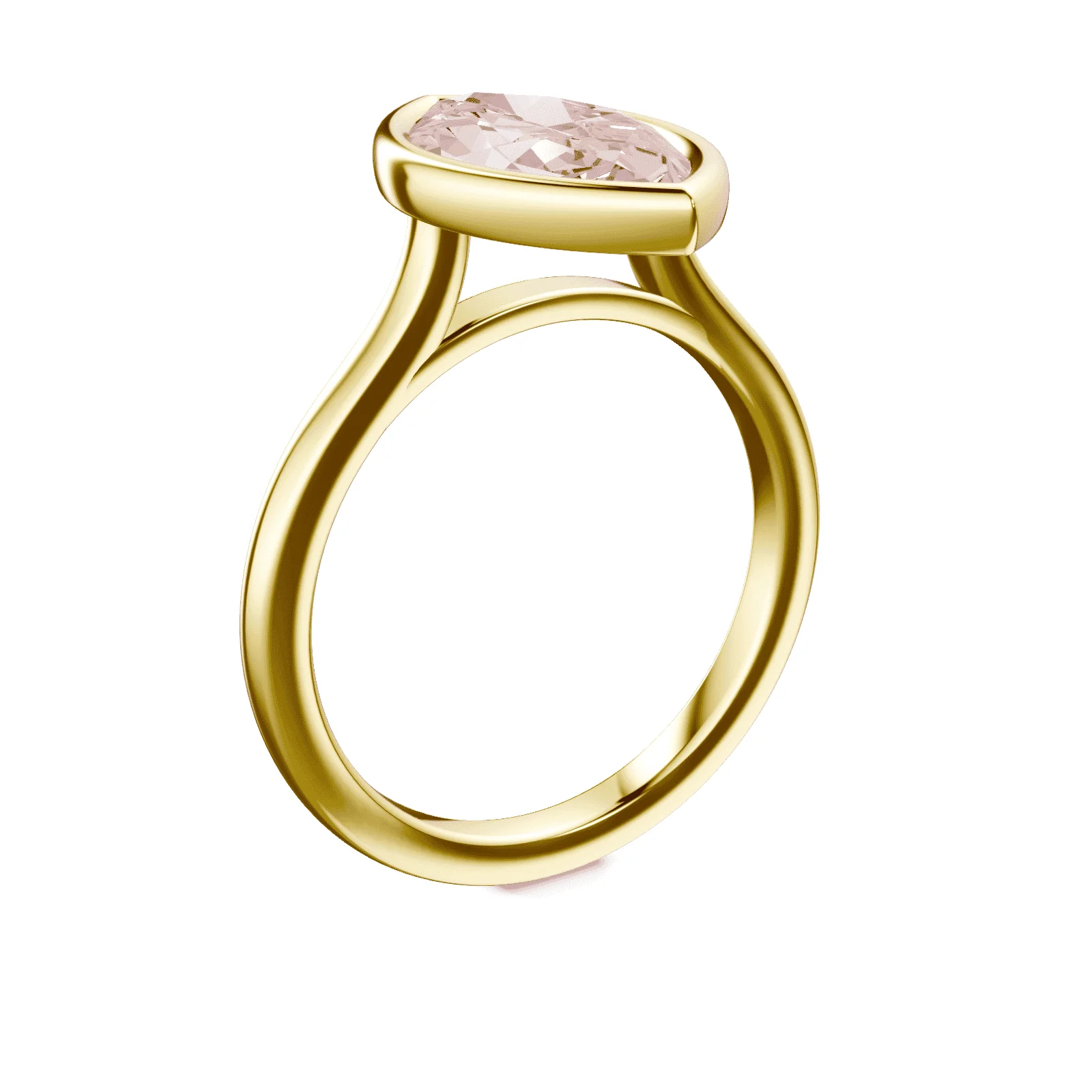 Marquise Cut Cathedral Bezel Pink Diamond Ring - Image 2
