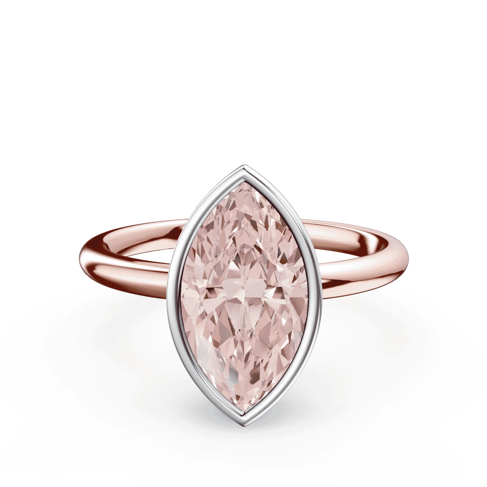 Marquise Cut Bezel Pink Diamond Ring