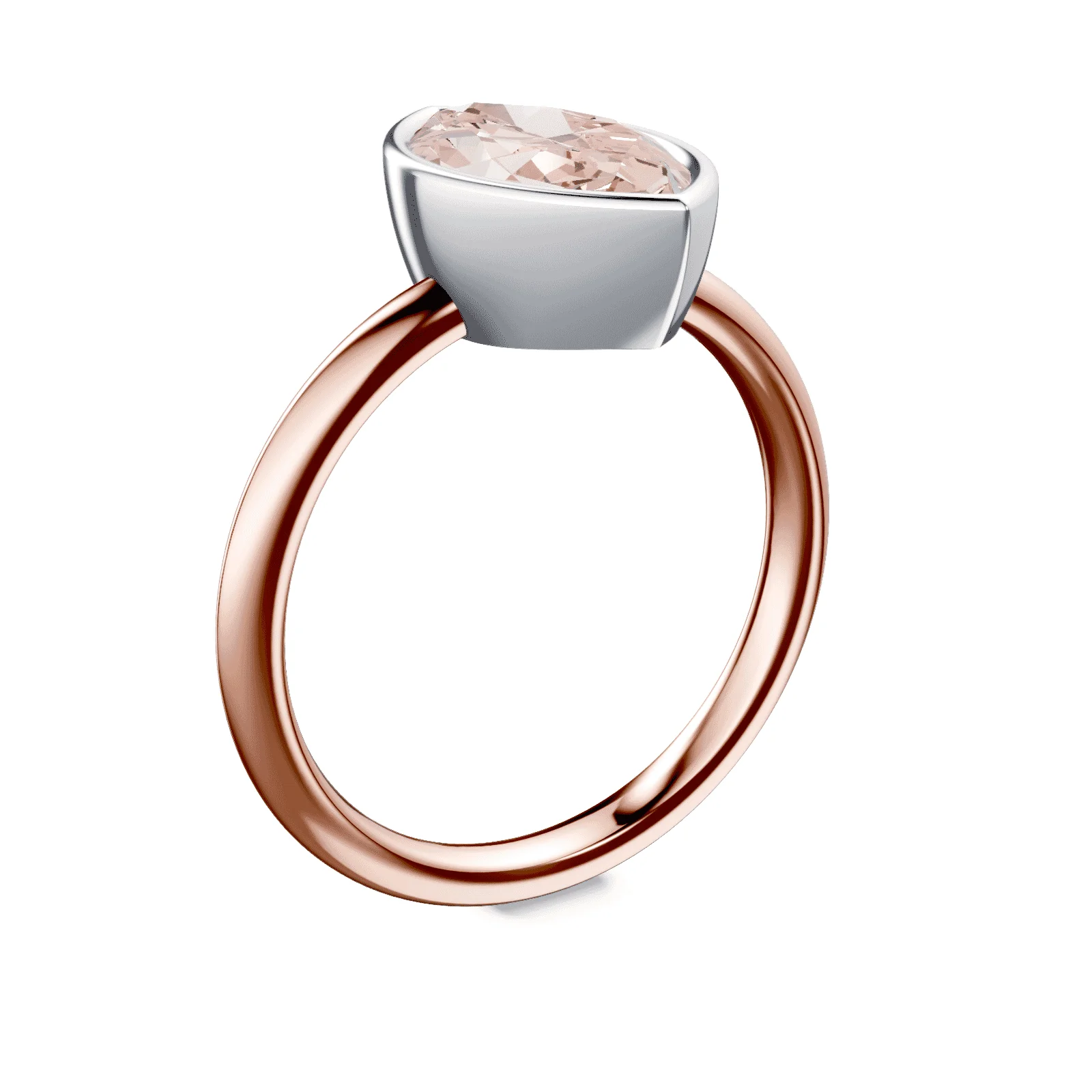 Marquise Cut Bezel Pink Diamond Ring - Image 2