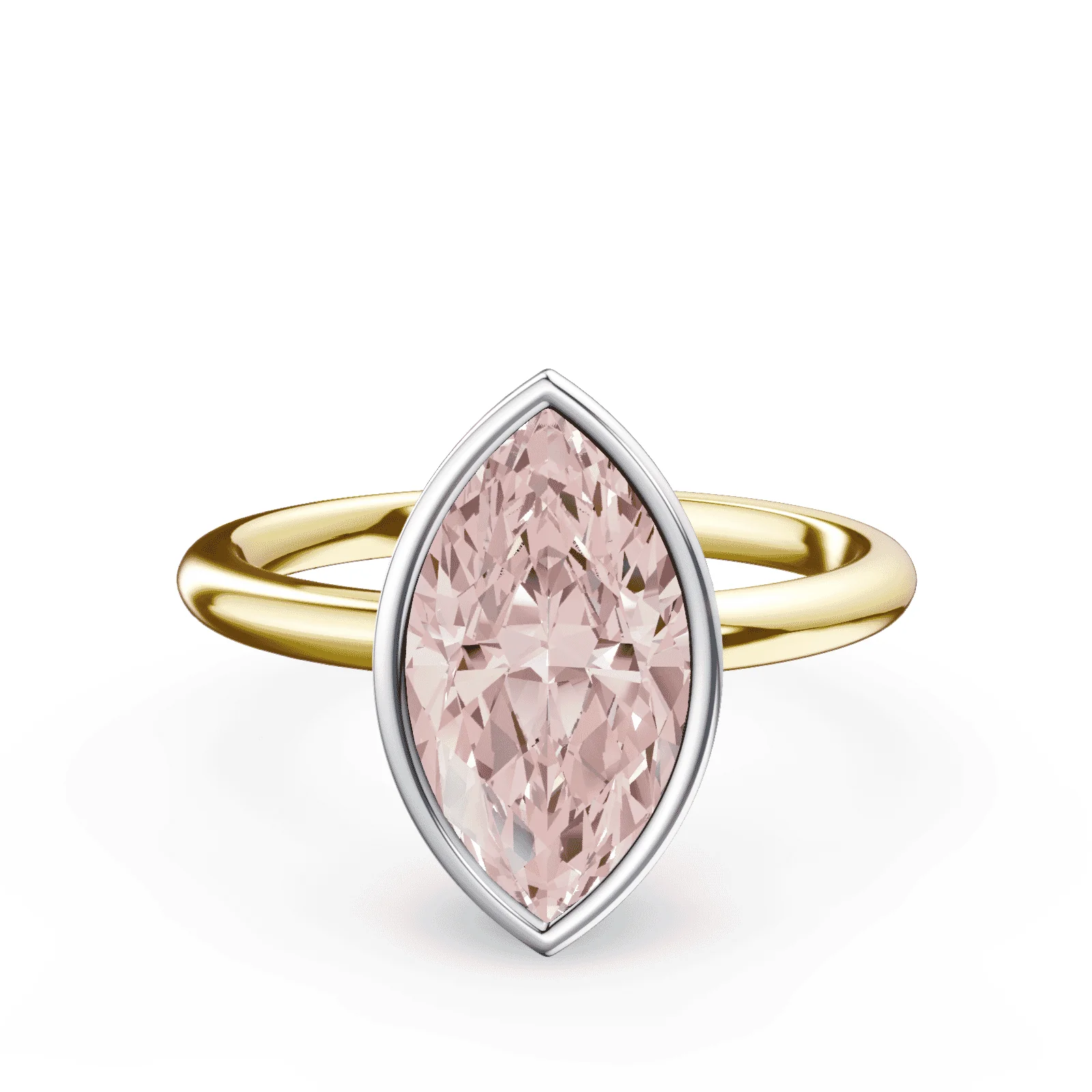 Marquise Cut Bezel Pink Diamond Ring